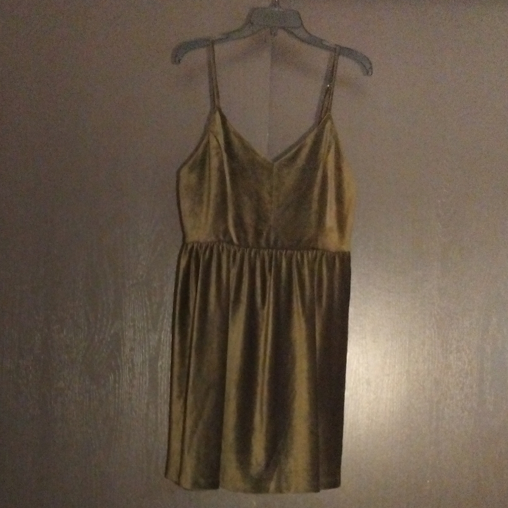 Dark Green Faux Corduroy Spaghetti Strap Dress